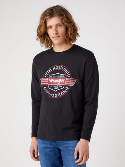 WRANGLER ΜΠΛΟΥΖΑ ΜΕ ΣΤΑΜΠΑ ΜΑΥΡΗ