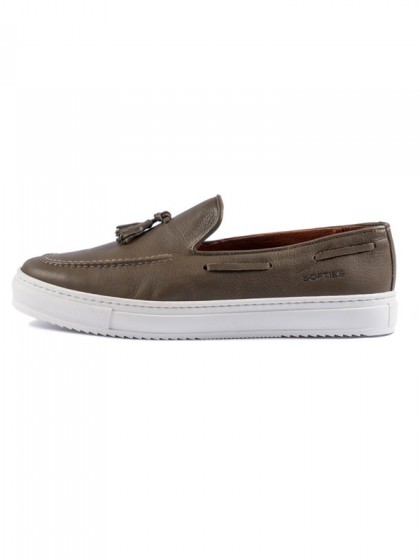 SOFTIES LEATHER SHOE LOAFER OLIVE GREEN