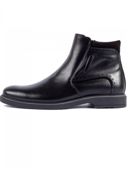 SOFTIES LEATHER SHOE WITH LACES BLACK