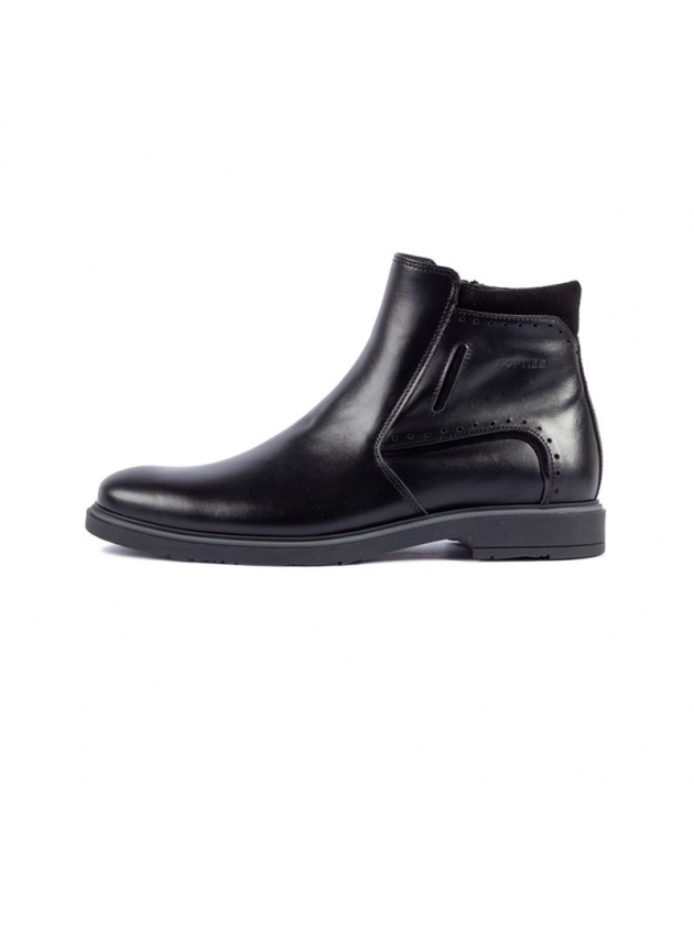 SOFTIES LEATHER SHOE WITH LACES BLACK