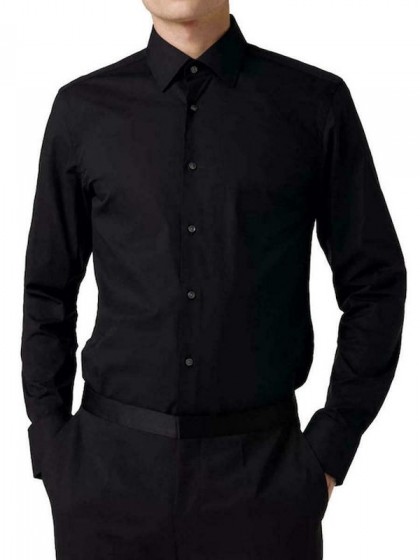 BOSS ΠΟΥΚΑΜΙΣΟ ΜΑΥΡΟ SLIM FIT