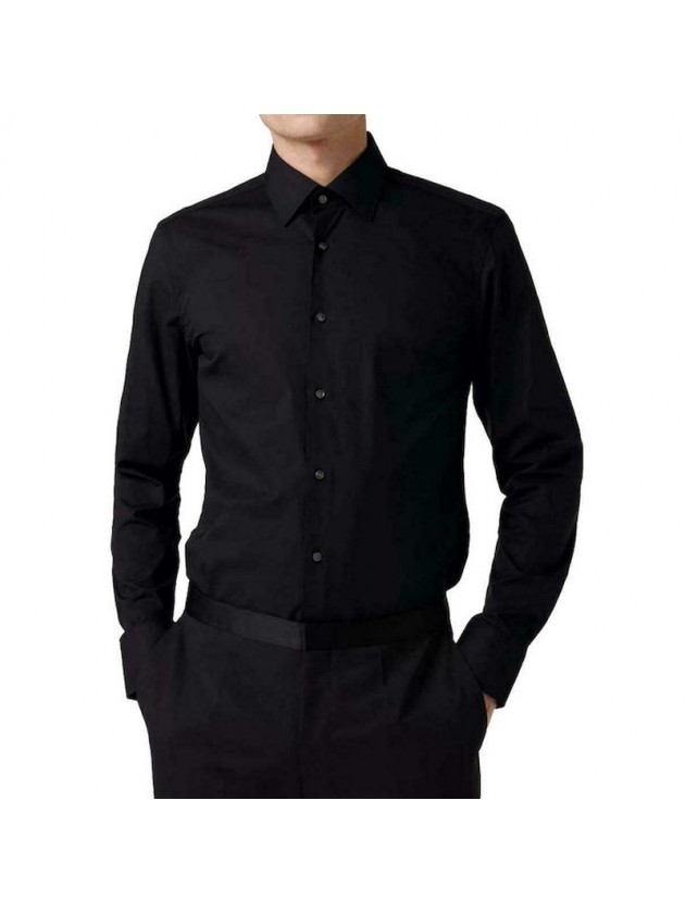 BOSS ΠΟΥΚΑΜΙΣΟ ΜΑΥΡΟ SLIM FIT