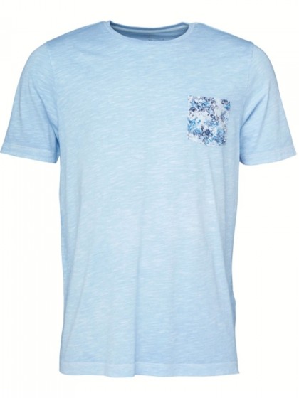 FYNCH HATTON T-SHIRT WITH POCKET LIGHT BLUE