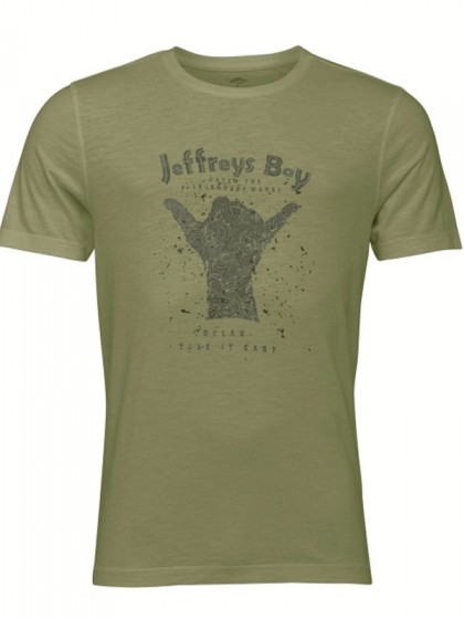 FYNCH HATTON T-SHIRT WITH STAMP OLIVE GREEN