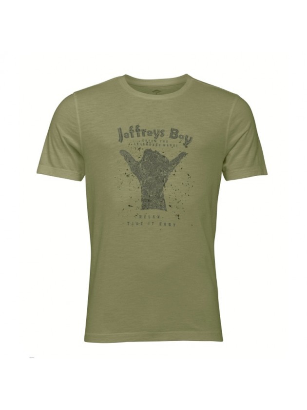 FYNCH HATTON T-SHIRT WITH STAMP OLIVE GREEN