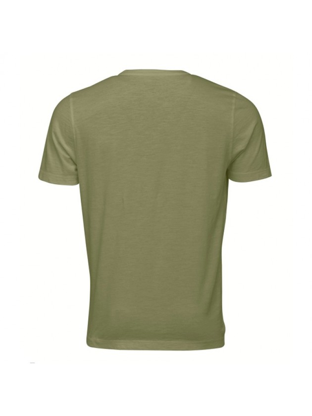 FYNCH HATTON T-SHIRT WITH STAMP OLIVE GREEN