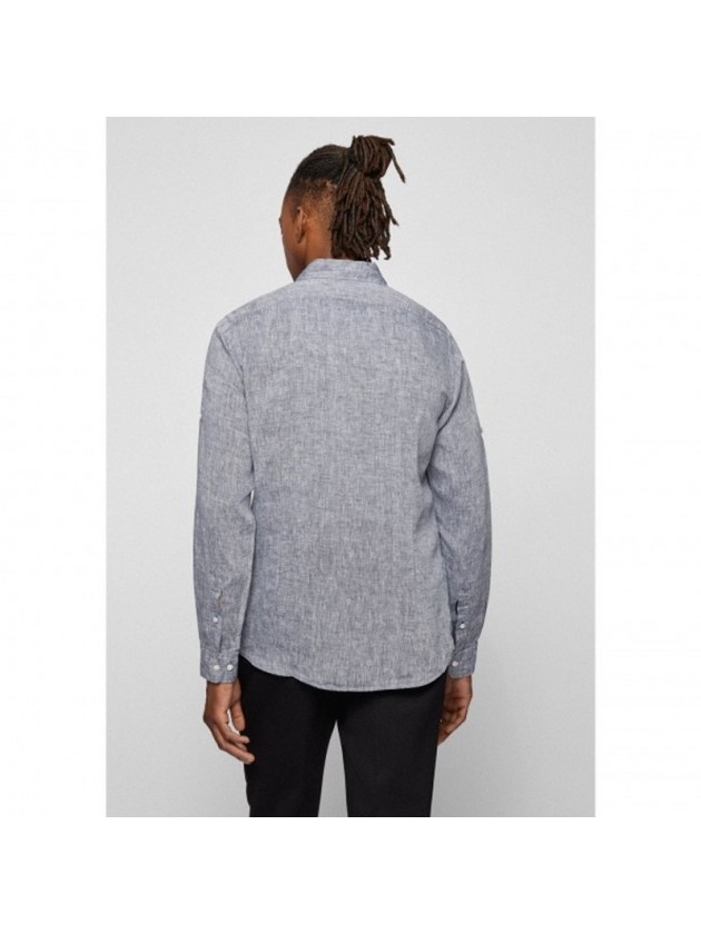 BOSS ΠΟΥΚΑΜΙΣΟ ΛΙΝΟ ΓΚΡΙ REGULAR FIT