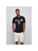 BOSS T-SHIRT ΜΑΥΡΟ ΜΕ ΣΤΑΜΠΑ