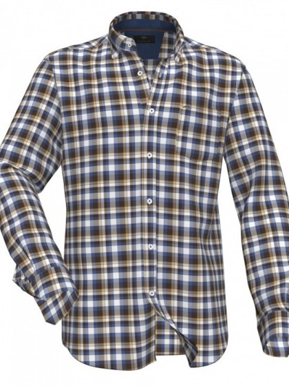 FYNCH HATTON PLAID SHIRT BLUE