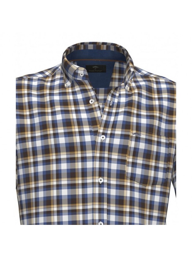FYNCH HATTON PLAID SHIRT BLUE