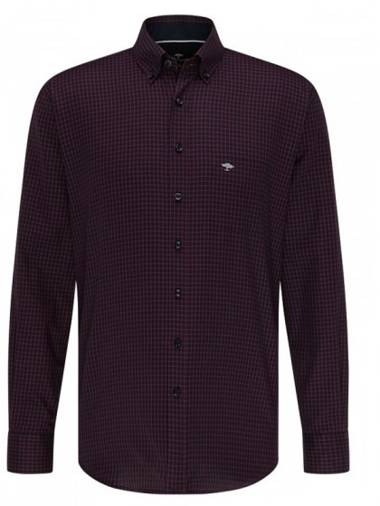 FYNCH HATTON PLAID SHIRT BORDEAUX