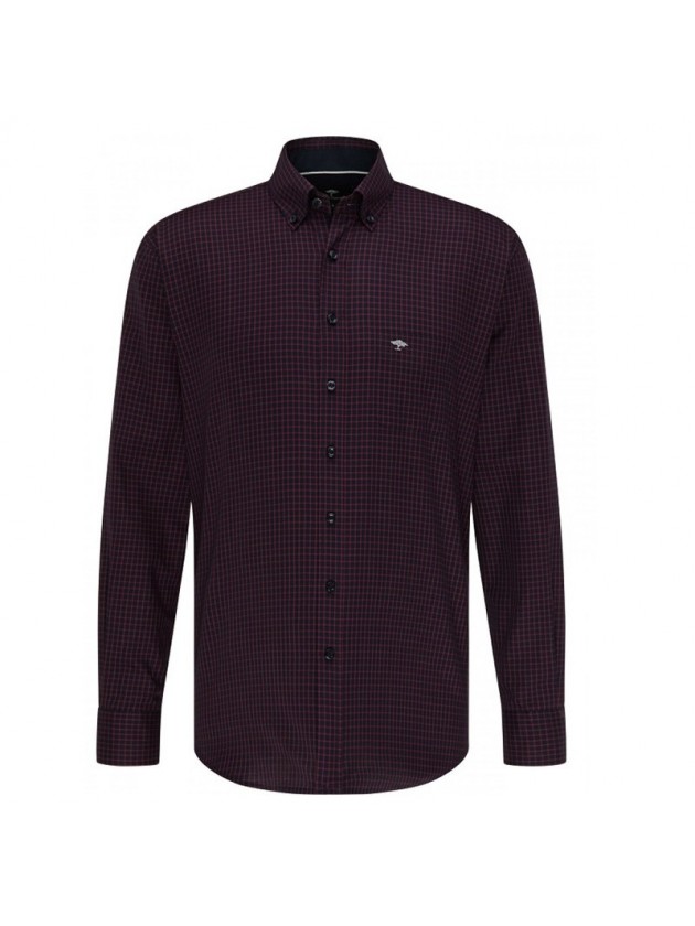 FYNCH HATTON PLAID SHIRT BORDEAUX