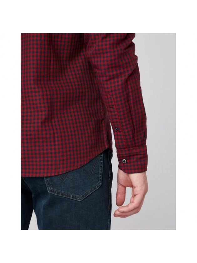 WRANGLER ΠΟΥΚΑΜΙΣΟ ΜΙΚΡΟ ΚΑΡΩ ΚΟΚΚΙΝΟ
