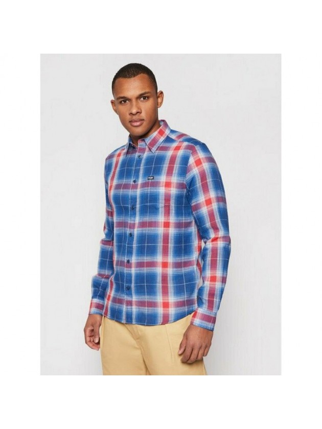 WRANGLER PLAID SHIRT BLUE