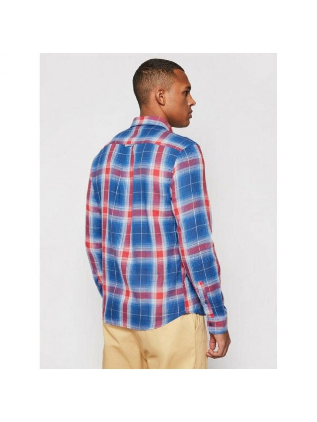 WRANGLER PLAID SHIRT BLUE