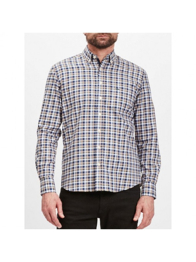 FYNCH HATTON PLAID SHIRT BLUE