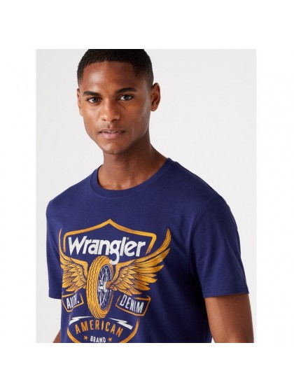 WRANGLER ΜΠΛΟΥΖΑ ΜΕ ΣΤΑΜΠΑ ΜΠΛΕ