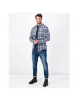 FYNCH HATTON ΠΟΥΚΑΜΙΣΟ FLANNEL ΜΠΛΕ