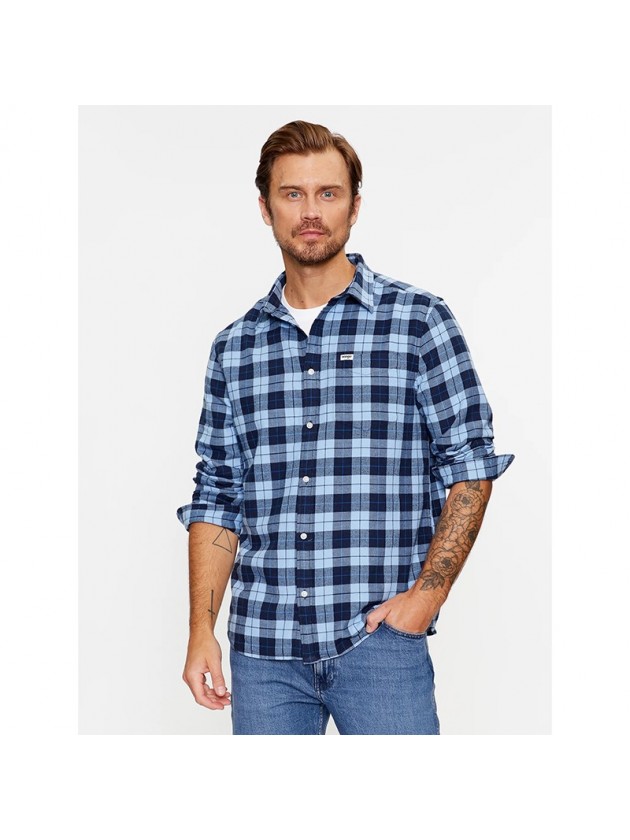 WRANGLER  ΠΟΥΚΑΜΙΣΟ ΚΑΡΩ ΜΠΛΕ
