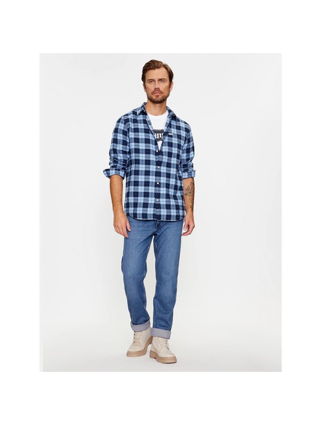 WRANGLER  ΠΟΥΚΑΜΙΣΟ ΚΑΡΩ ΜΠΛΕ