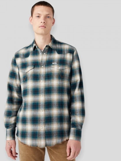 WRANGLER  ΠΟΥΚΑΜΙΣΟ ΚΑΡΩ ΠΡΑΣΙΝΟ