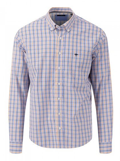 FYNCH-HATTON PLAID SHIRT BLUE-BORDEAUX