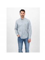 FYNCH-HATTON PLAID SHIRT BLUE-BORDEAUX