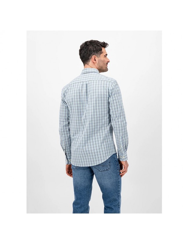 FYNCH-HATTON PLAID SHIRT BLUE-BORDEAUX