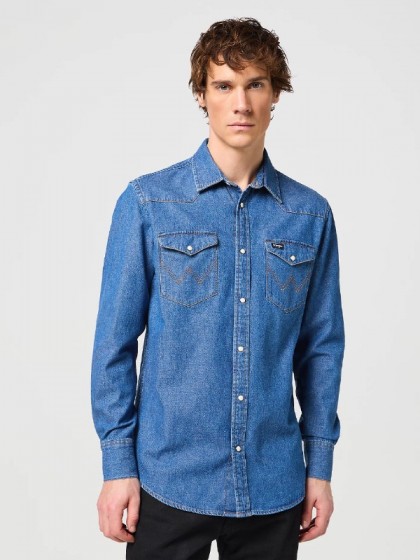 WRANGLER ΠΟΥΚΑΜΙΣΟ JEAN ΜΠΛΕ