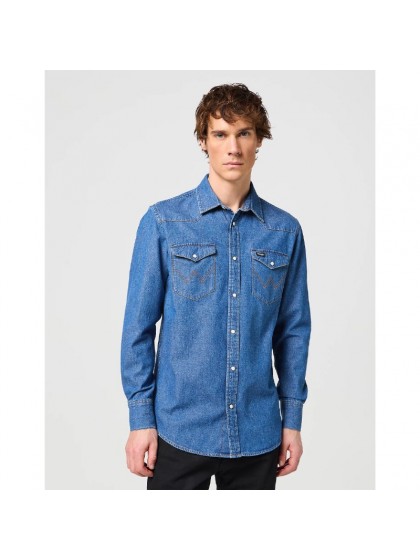 WRANGLER ΠΟΥΚΑΜΙΣΟ JEAN ΜΠΛΕ