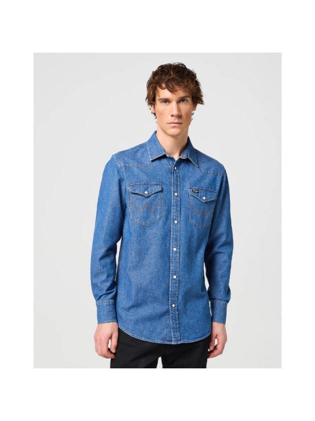 WRANGLER ΠΟΥΚΑΜΙΣΟ JEAN ΜΠΛΕ