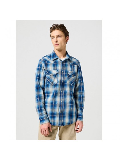 WRANGLER ΠΟΥΚΑΜΙΣΟ  ΚΑΡΩ ΜΠΛΕ