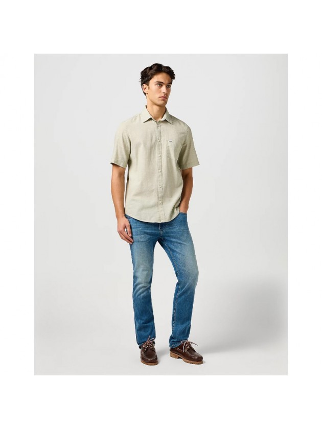 WRANGLER  ΠΟΥΚΑΜΙΣΟ ΜΟΝΟΧΡΩΜΟ ΛΑΔΙ