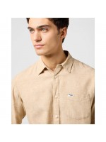 WRANGLER  ΠΟΥΚΑΜΙΣΟ ΜΟΝΟΧΡΩΜΟ ΜΠΕΖ