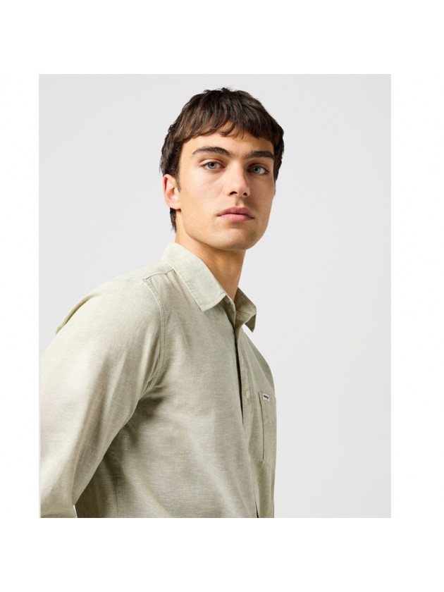 WRANGLER  ΠΟΥΚΑΜΙΣΟ ΜΟΝΟΧΡΩΜΟ ΛΑΔΙ