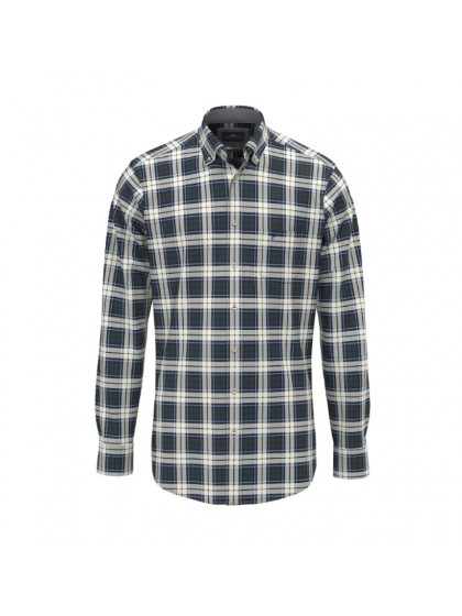 FYNCH-HATTON GREEN CHECKED SHIRT