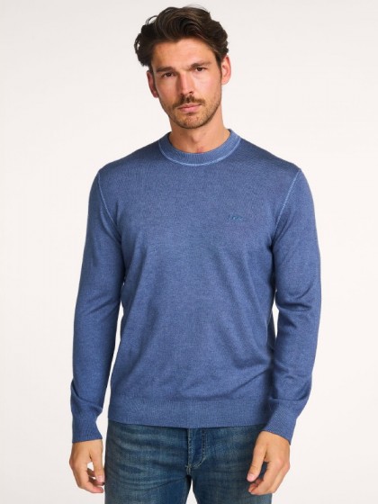 BOSS KNITTED NECKLINE BLUE