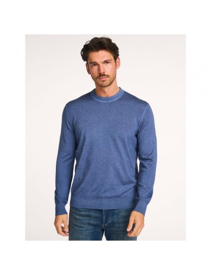 BOSS KNITTED NECKLINE BLUE