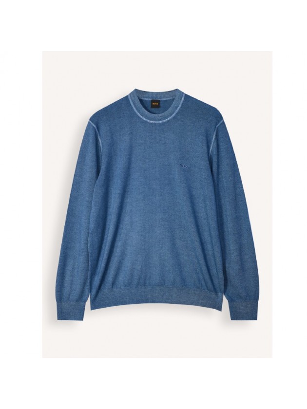 BOSS KNITTED NECKLINE BLUE