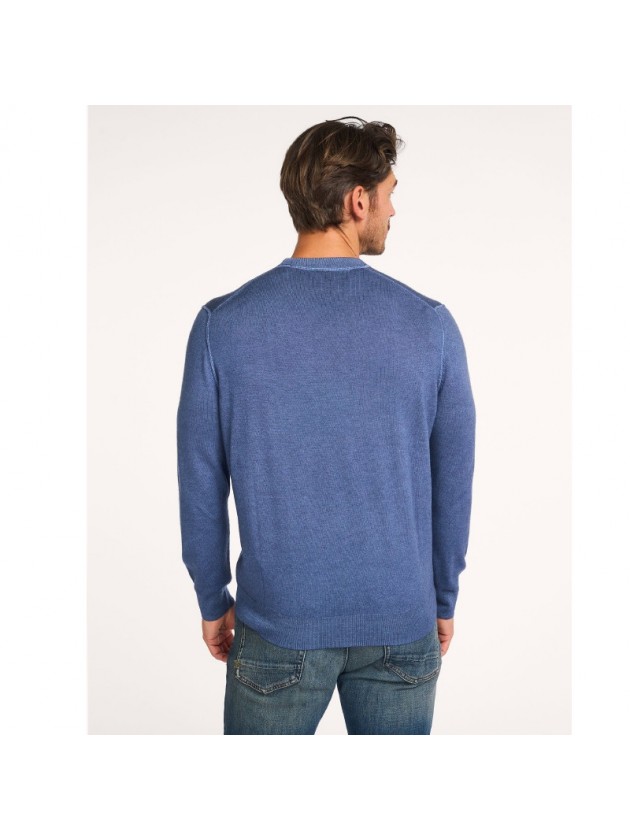 BOSS KNITTED NECKLINE BLUE