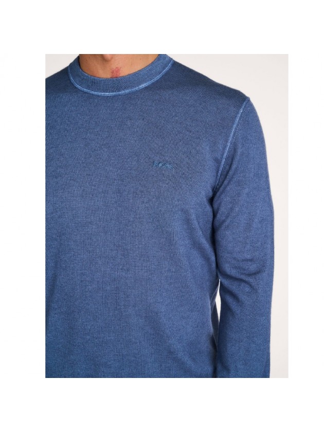 BOSS KNITTED NECKLINE BLUE