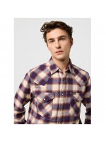 WRANGLER  ΠΟΥΚΑΜΙΣΟ ΚΑΡΩ ΚΑΦΕ-ΜΠΛΕ