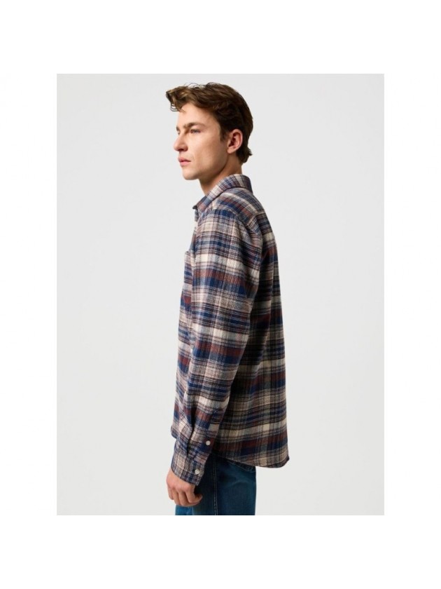 WRANGLER CHECKERED BORDEAUX-BLUE SHIRT