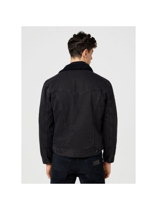 WRANGLER DENIM JACKET WITH FUR BLACK