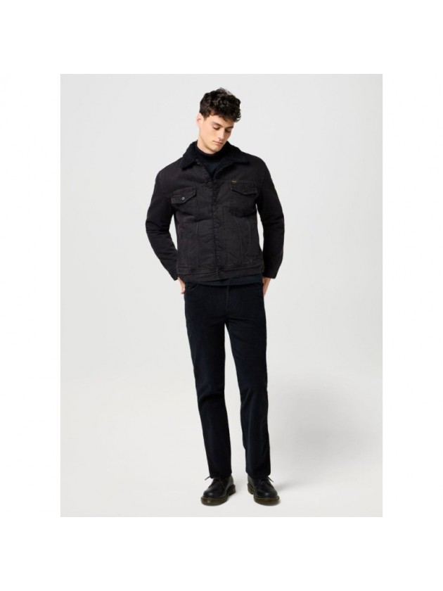 WRANGLER DENIM JACKET WITH FUR BLACK