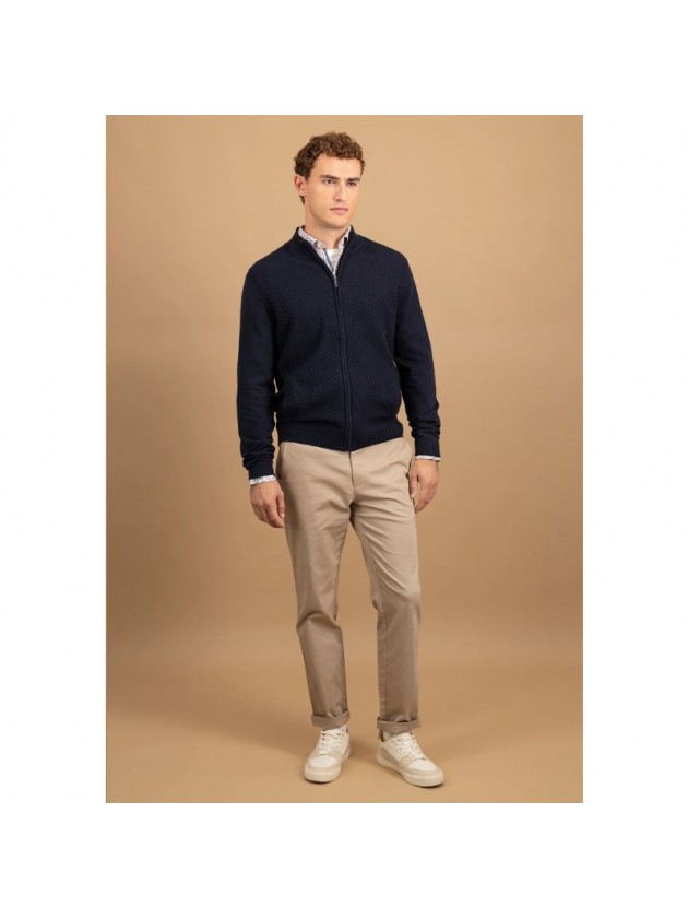 FYNCH-HATTON KNITWEAR JACKET BLUE