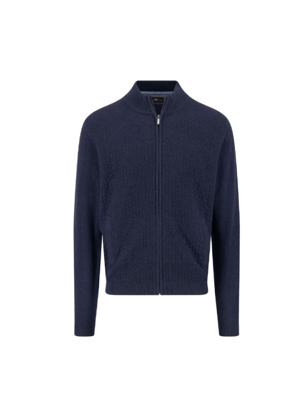 FYNCH-HATTON KNITWEAR JACKET BLUE
