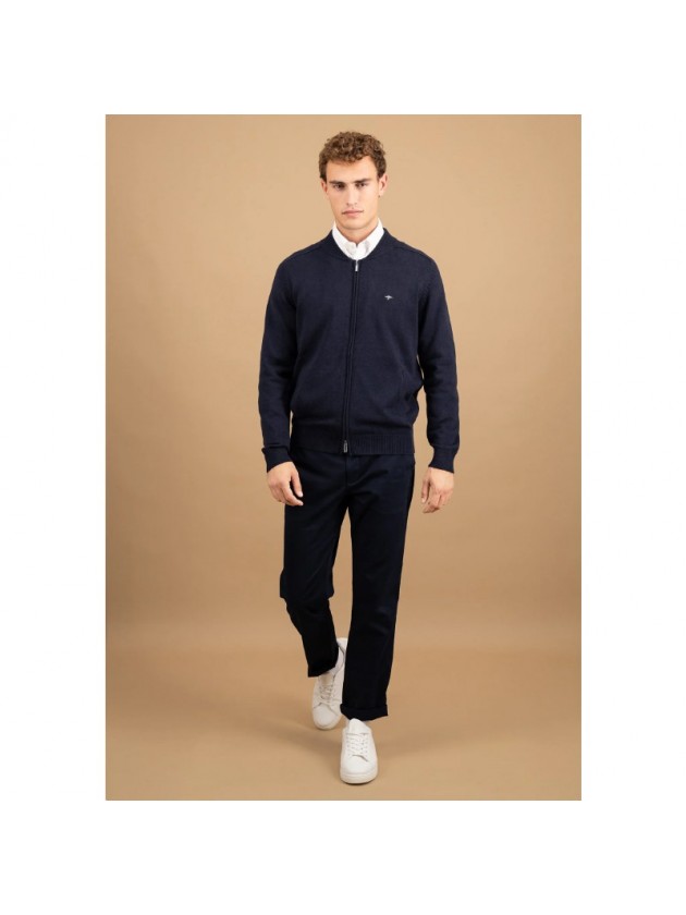 FYNCH HATTON KNIT JACKET NAVY