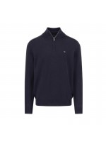 FYNCH HATTON KNIT ZIP BLUE