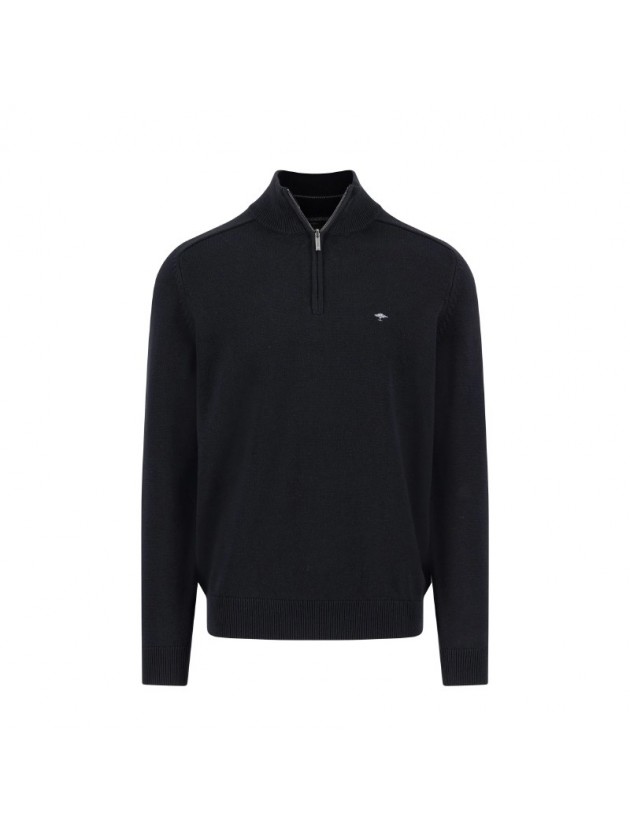 FYNCH HATTON KNIT ZIP BLACK
